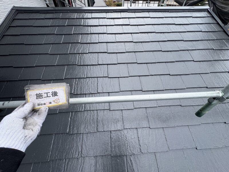 屋根の遮熱性能に最もこだわった塗料を使用しています。<br />屋根の温度上昇を抑制してくれます。