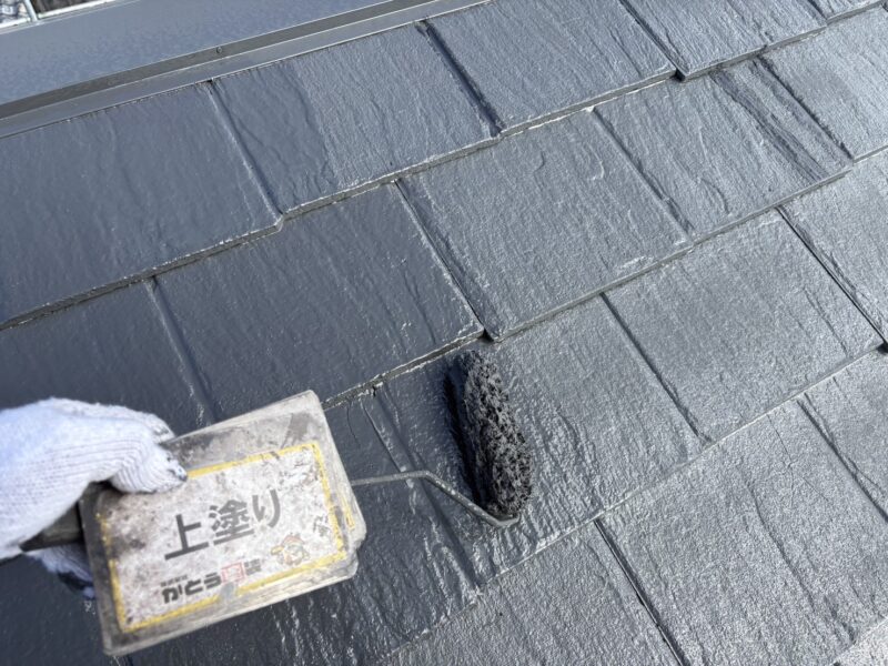 上塗りの様子です。