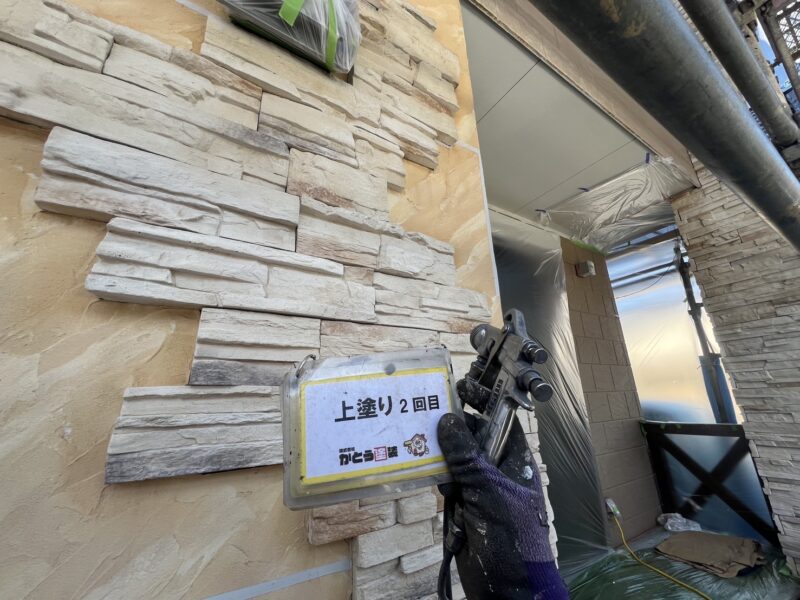 上塗り2回目の様子です。