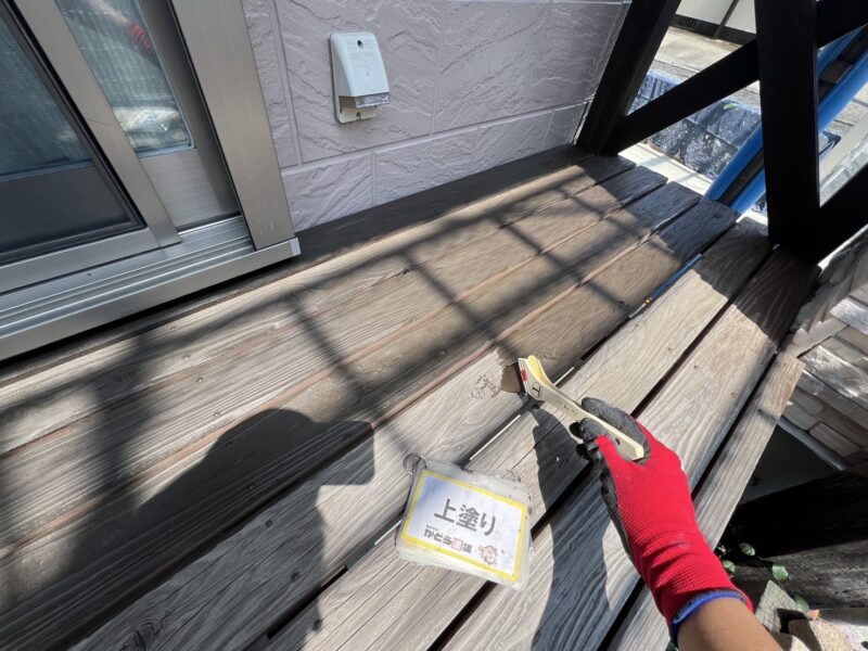 上塗りの様子です。