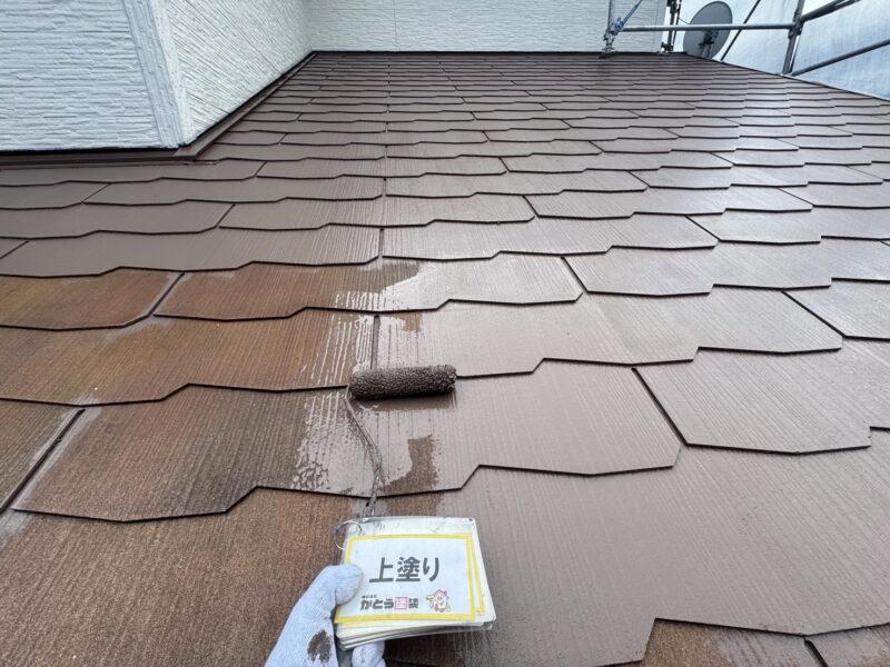 上塗りの様子です。