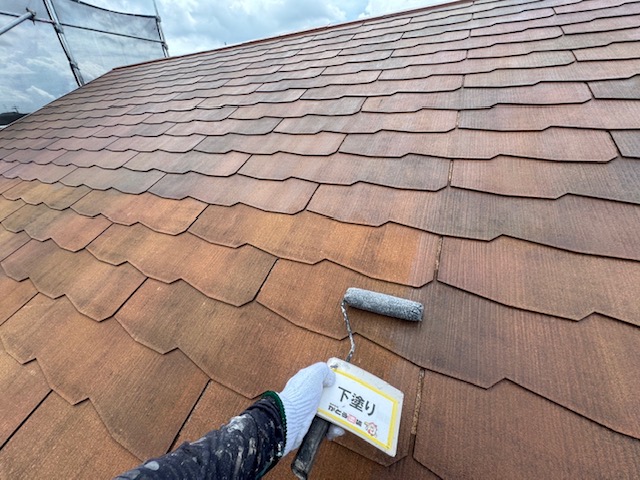 下塗りの様子です。