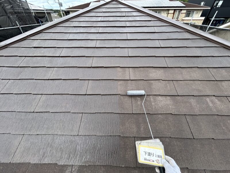 下塗り2回目の様子です。