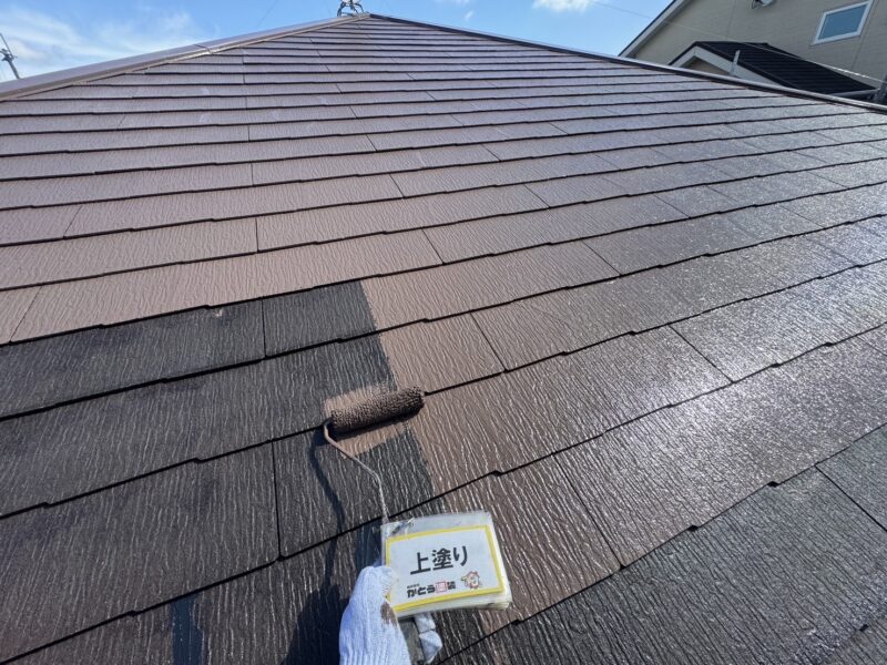 上塗りの様子です。