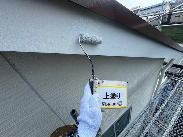 上塗りの様子です。