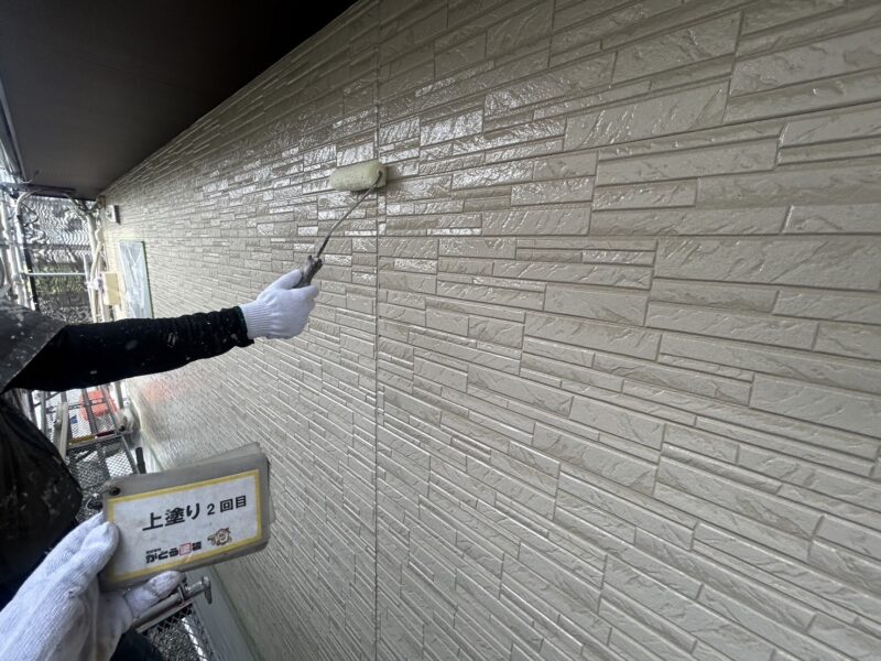 上塗り2回目の様子です。