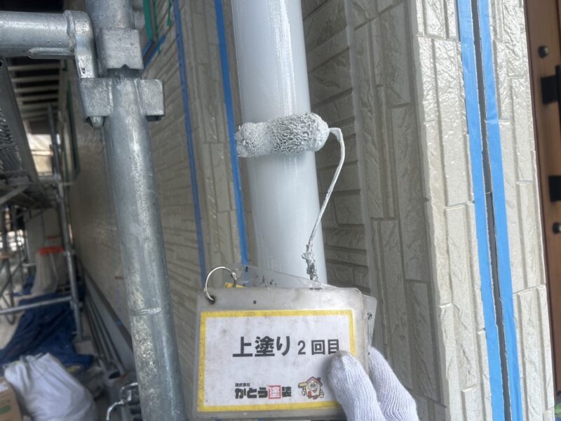 上塗り2回目の様子です。