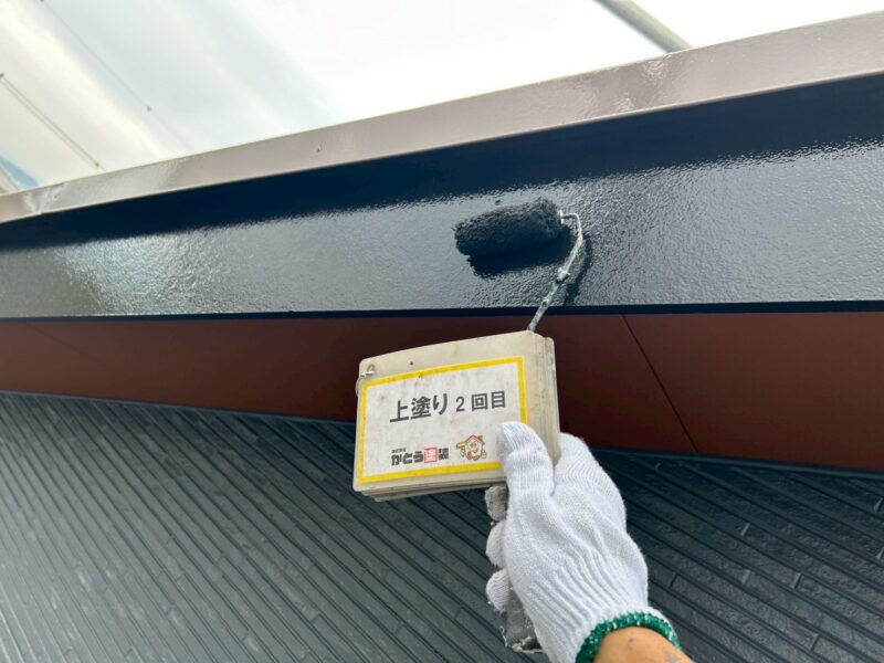 上塗り2回目の様子です。