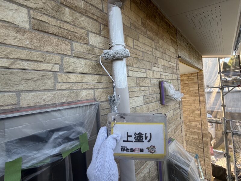 上塗りの様子です。