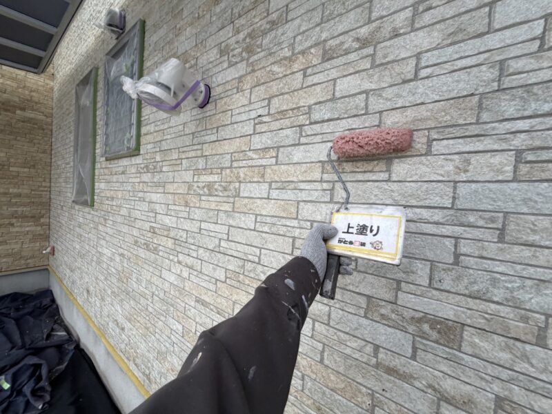 上塗りの様子です。