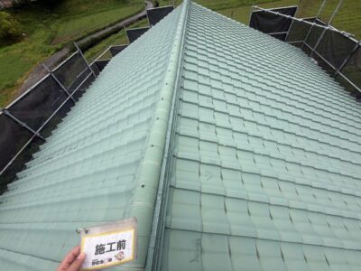 山鹿市H様邸外壁塗装　高圧洗浄をおこないました