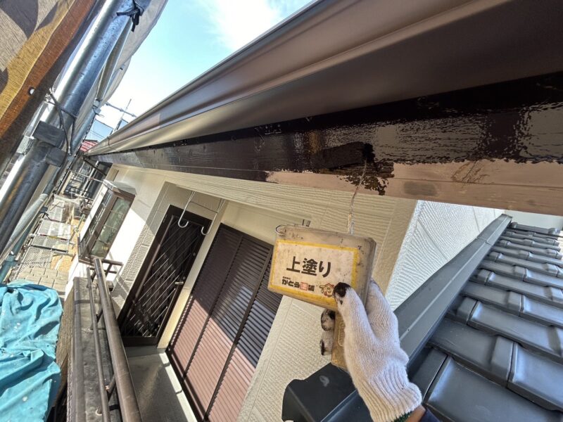 上塗りの様子です。