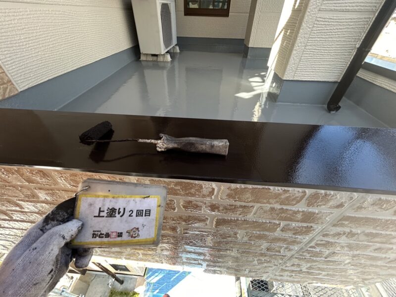 上塗り2回目の様子です。