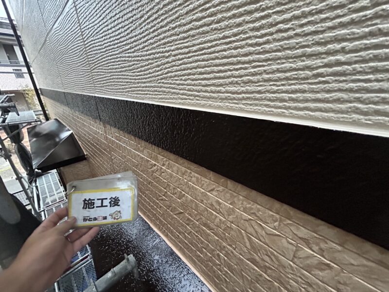 全体的に優しい雰囲気の外観に濃いブラウンの幕板がアクセントとなり、家全体を引き締めてくれます。