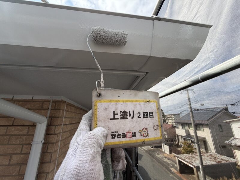 上塗り2回目の様子です。