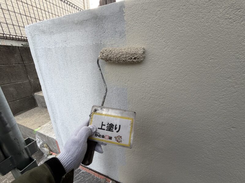 上塗りの様子です。
