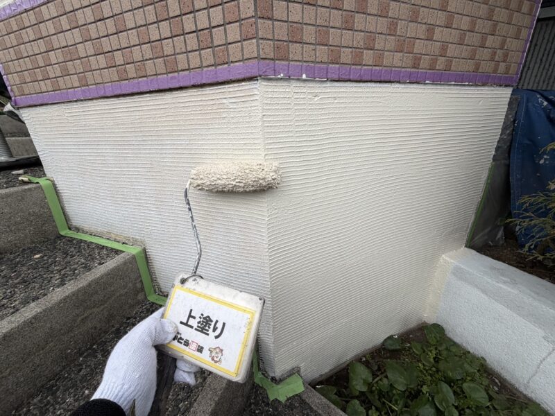 上塗りの様子です。