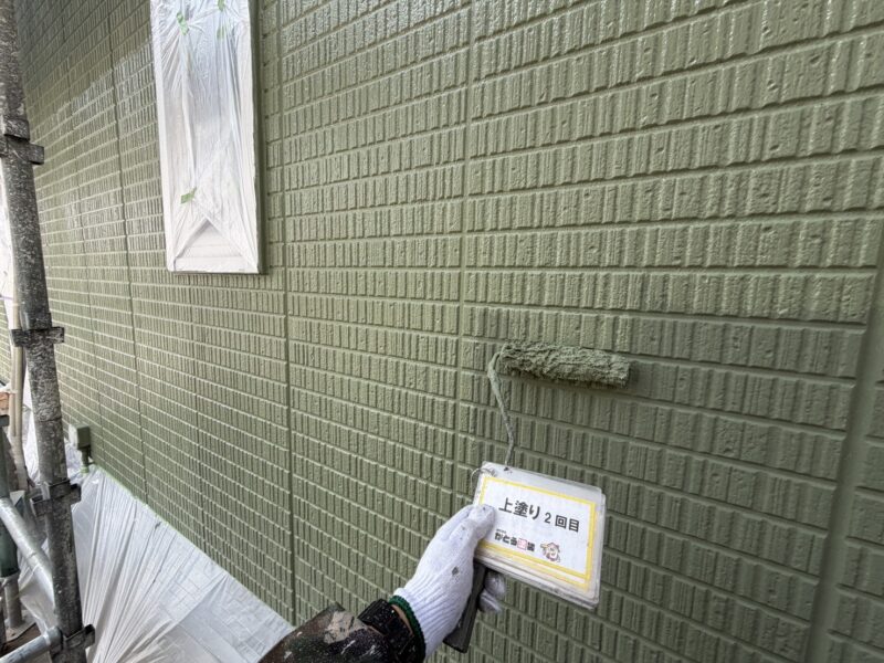 上塗り2回目の様子です。