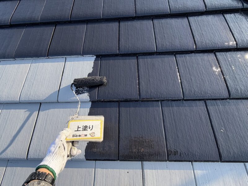 上塗りの様子です。