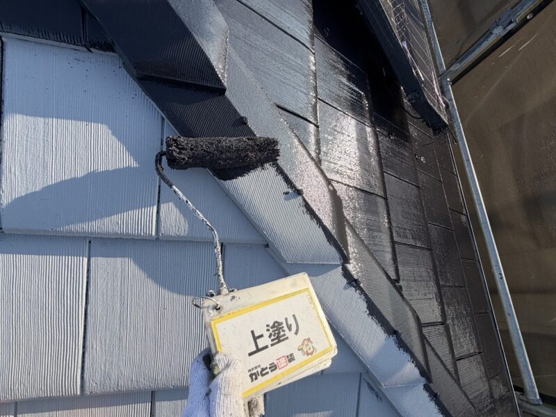 上塗りの様子です。