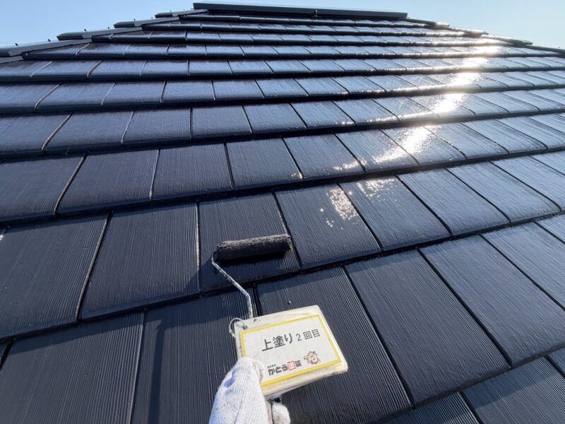 上塗り2回目の様子です。