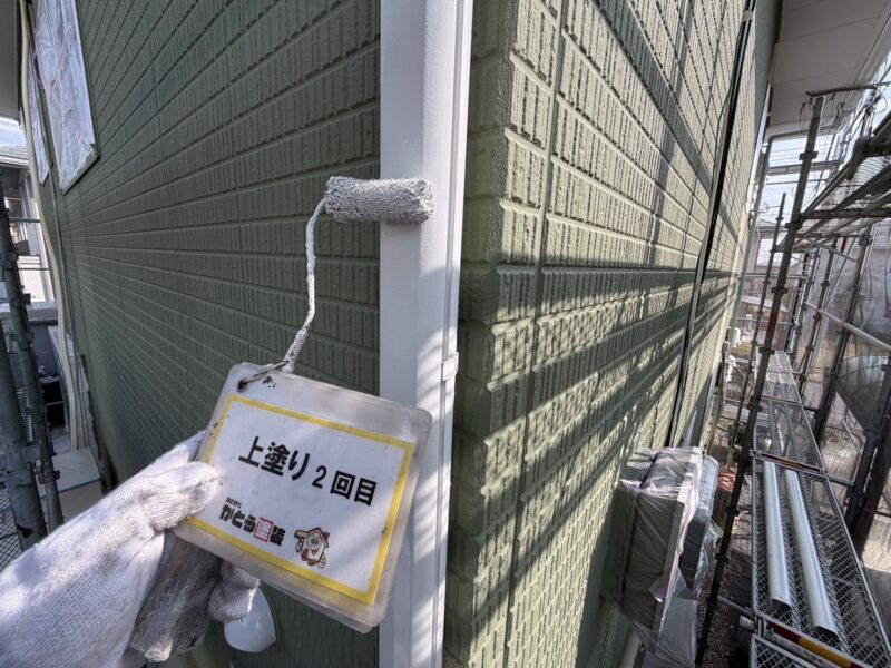 上塗り2回目の様子です。