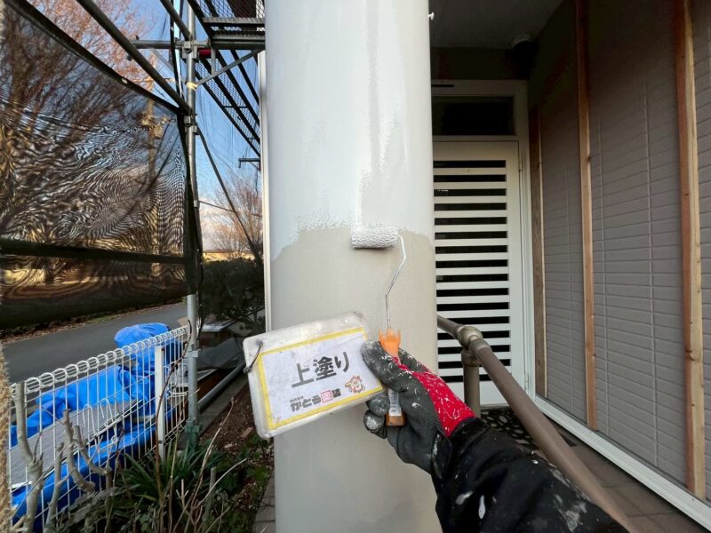 上塗りの様子です。