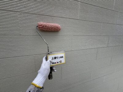 【菊陽町T様邸】外壁の上塗り2回目をおこないました