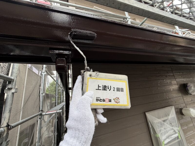 上塗り2回目の様子です。