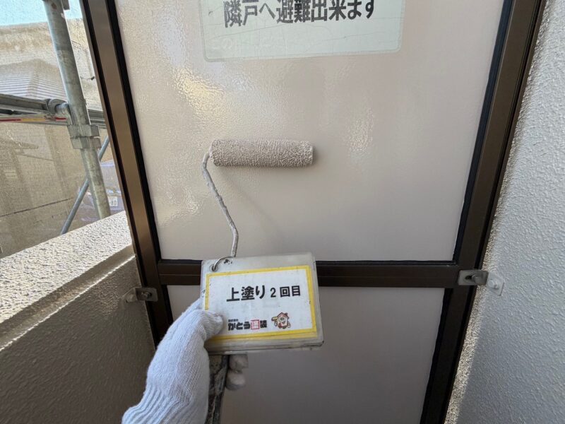 上塗り2回目の様子です。
