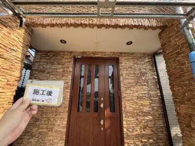 【熊本市北区U様邸】外壁WB多彩仕上げ工法にて施工完了しました