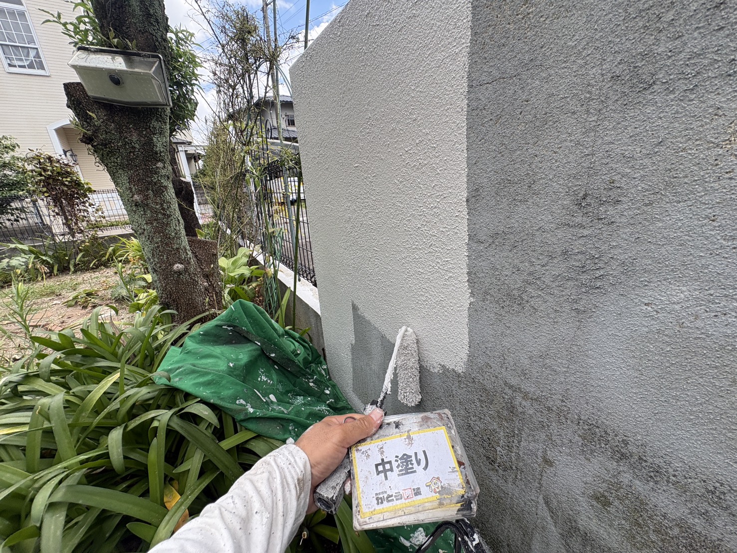 【熊本市東区T様邸】塀の塗装をおこないました