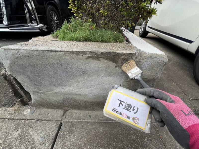 下塗りの様子です。