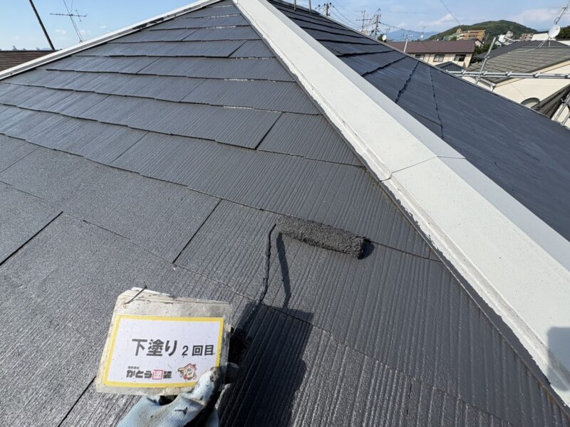 下塗り２回目の様子です。