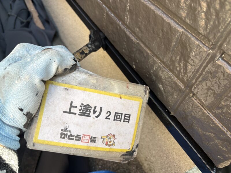 上塗り２回目の様子です。