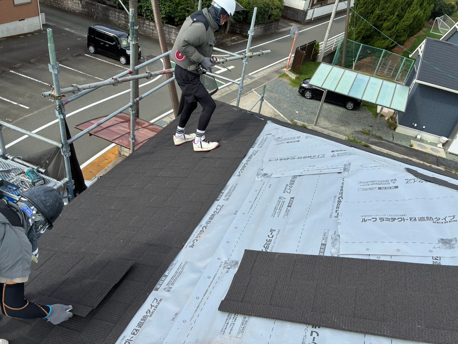 【菊陽町Y様邸】超軽量な屋根材セネターを使用し、屋根カバー工法にて施工しました