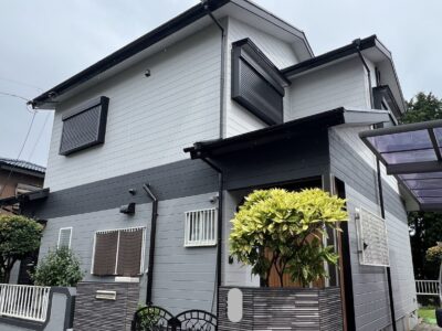 【大津町Y様邸】透明感と清潔感のあるパールグレーで上品な外観に仕上がりました