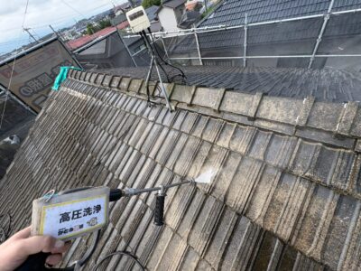 【宇城市K様邸】築35年のお住まいの外壁屋根塗り替え工事開始しました